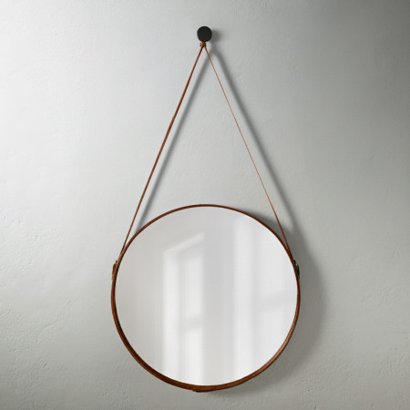 Loopé Leather Framed Mirror - Bourbon - 1