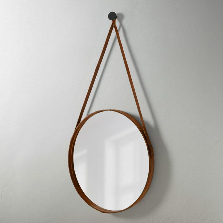 Loopé Leather Framed Mirror - Bourbon - 2