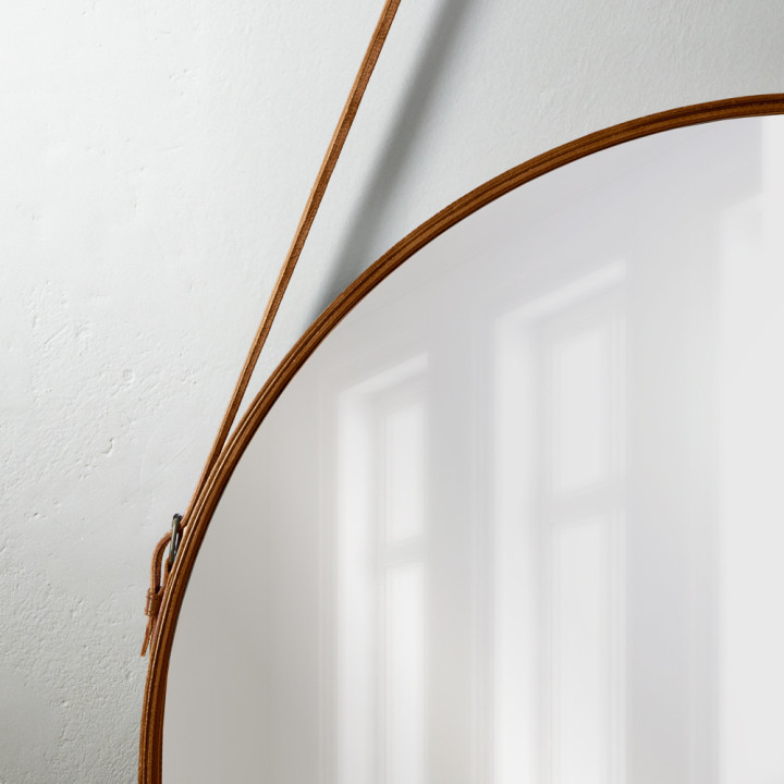 Loopé Leather Framed Mirror - Bourbon - 3