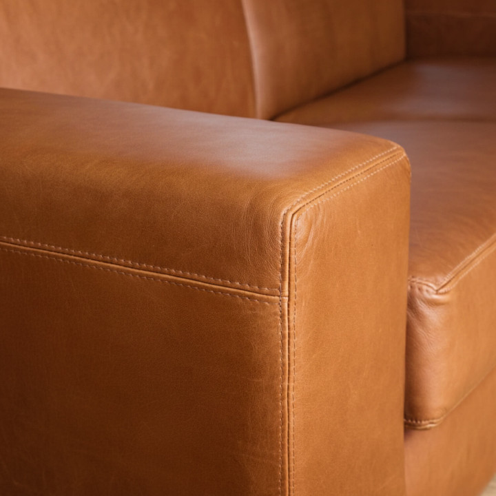 Karoo 2-Seater Leather Couch - Ginger - 6