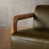 Bellora Leather Swivel Armchair - Olive - 7