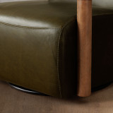 Bellora Leather Swivel Armchair - Olive - 8