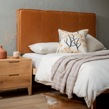 Dawncrest Double Leather Headboard - Tan - 1