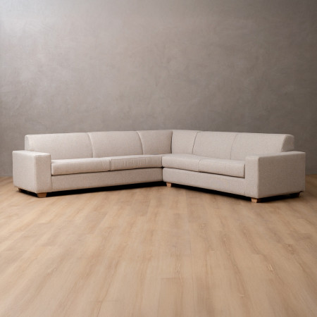 Karoo Full Corner Fabric Couch - Oats - 1