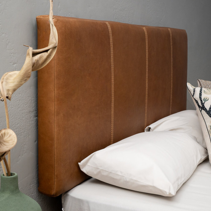Emberley Double Leather Headboard - Cinnamon - 3