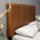 Emberley Queen Leather Headboard - Cinnamon - 3