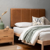 Emberley King Leather Headboard - Cinnamon - 1