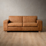 Karoo 2-Seater Leather Couch - Caramel - 1