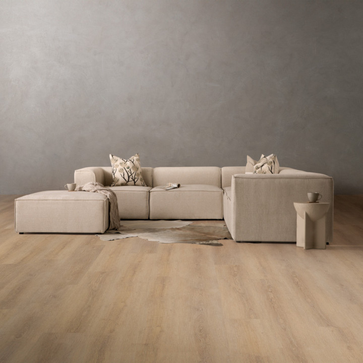 Havenwood Corner Couch With Ottoman - Latté - 2