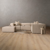 Havenwood Corner Couch With Ottoman - Latté - 2