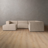 Havenwood Corner Couch With Ottoman - Latté - 4