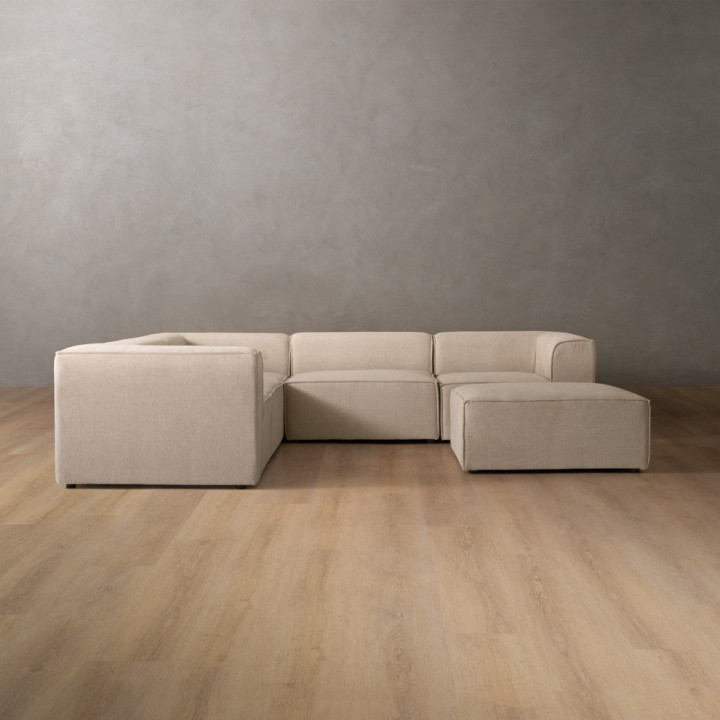 Havenwood Corner Couch With Ottoman - Latté - 5