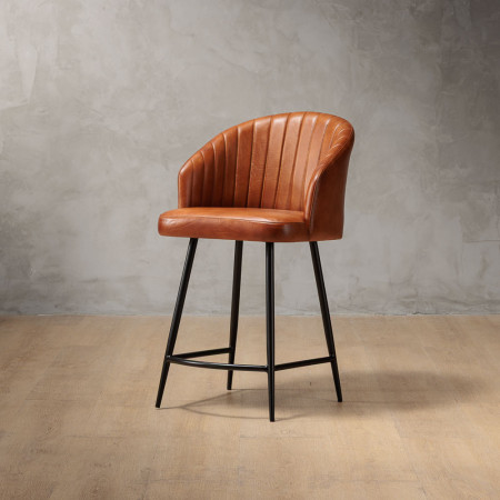 Monet Leather Counter Bar Chair - Bourbon - 1