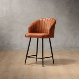Monet Leather Counter Bar Chair - Bourbon - 1