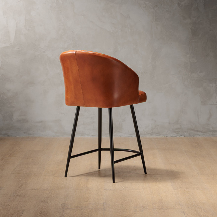 Monet Leather Counter Bar Chair - Bourbon - 4