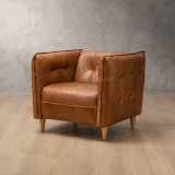 Ravelin Leather Armchair - Cinnamon - 1