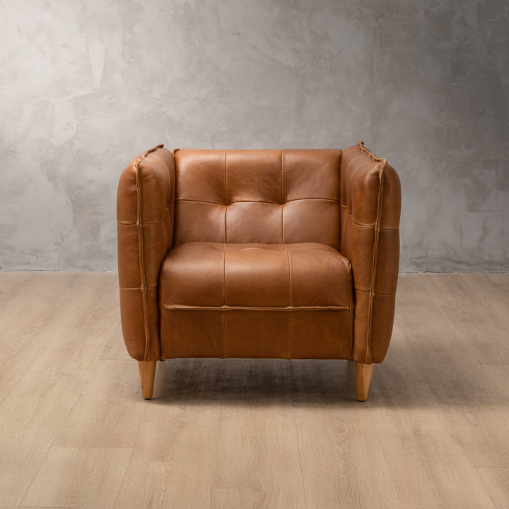 Ravelin Leather Armchair - Cinnamon - 4