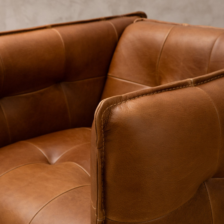 Ravelin Leather Armchair - Cinnamon - 8