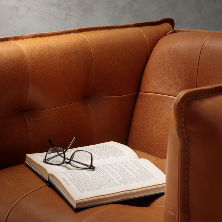 Ravelin Leather Armchair - Tan - 3