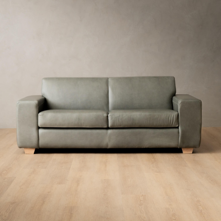 Karoo 2-Seater Leather Couch - Pepper - 1