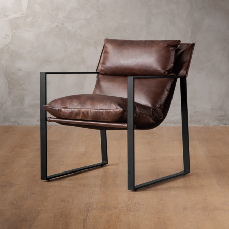 Lazur Leather Armchair - Umber - 1