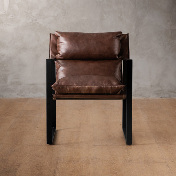 Lazur Leather Armchair - Umber - 2