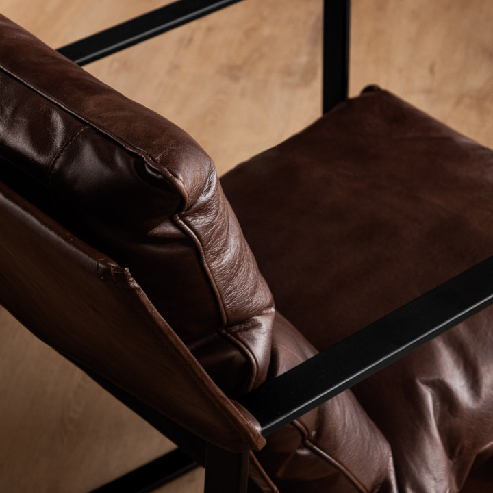 Lazur Leather Armchair - Umber - 4