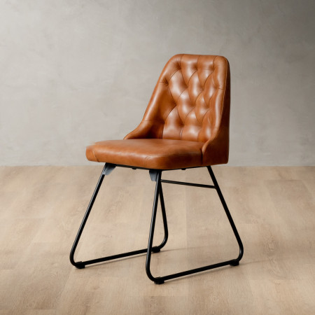 Kenridge Leather Dining Chair - Bourbon - 1