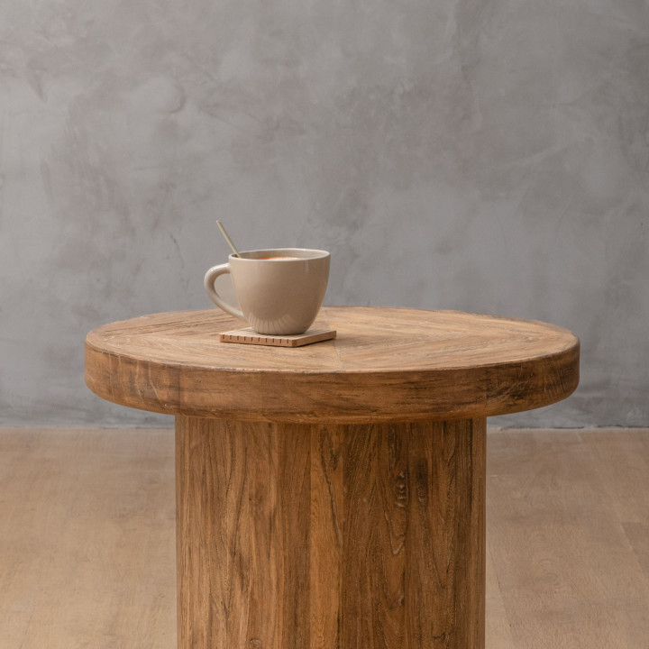 Solstice Round Side Table - Driftwood - 2