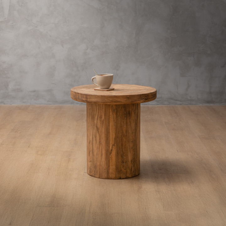 Solstice Round Side Table - Driftwood - 3