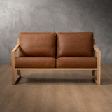 Clarens 2-Seater Leather Couch - Oak - Butterscotch - 1