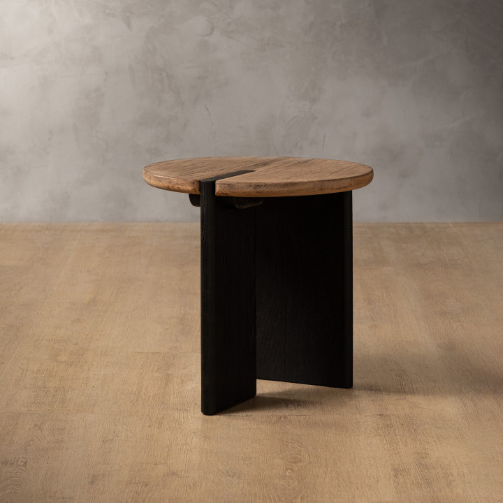 Whitmore Side Table - Driftwood & Black - 1