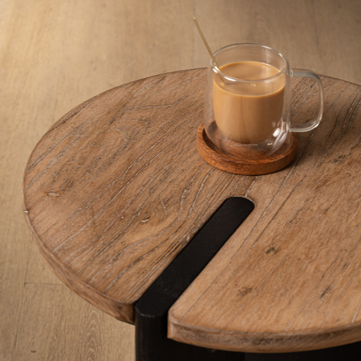 Whitmore Side Table - Driftwood & Black - 3