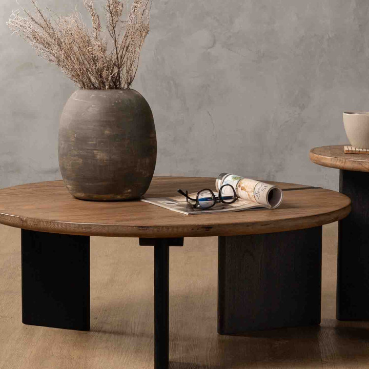 Whitmore Nesting Table Set - Driftwood & Black - 4