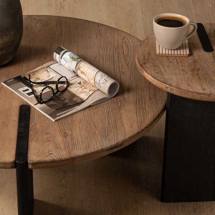 Whitmore Nesting Table Set - Driftwood & Black - 5