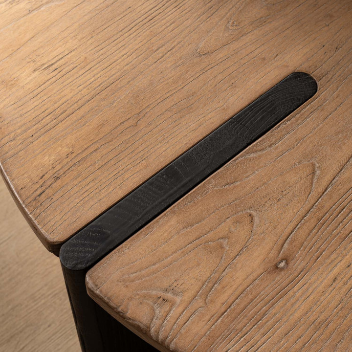 Whitmore Nesting Table Set - Driftwood & Black - 7