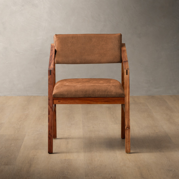Jozi Leather Carver Chair - Blackwood - Caramel - 2