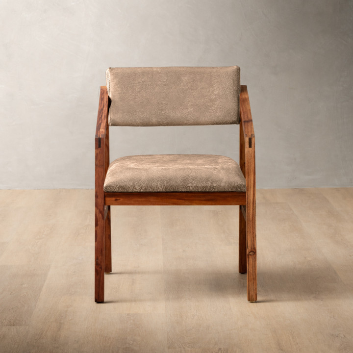 Jozi Leather Carver Chair - Blackwood - Taupe - 3
