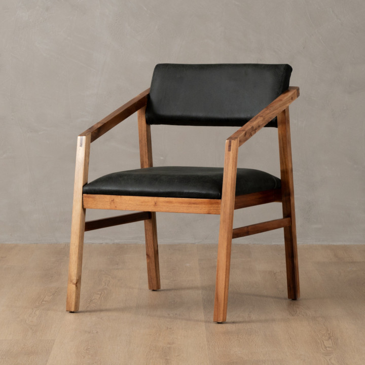 Jozi Leather Carver Chair - Blackwood - Midnight - 1