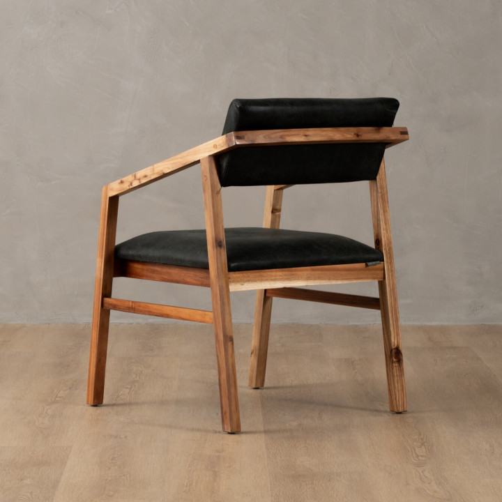 Jozi Leather Carver Chair - Blackwood - Midnight - 4