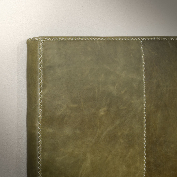 Zambezi Queen Leather Headboard - Vintage Sage - 5