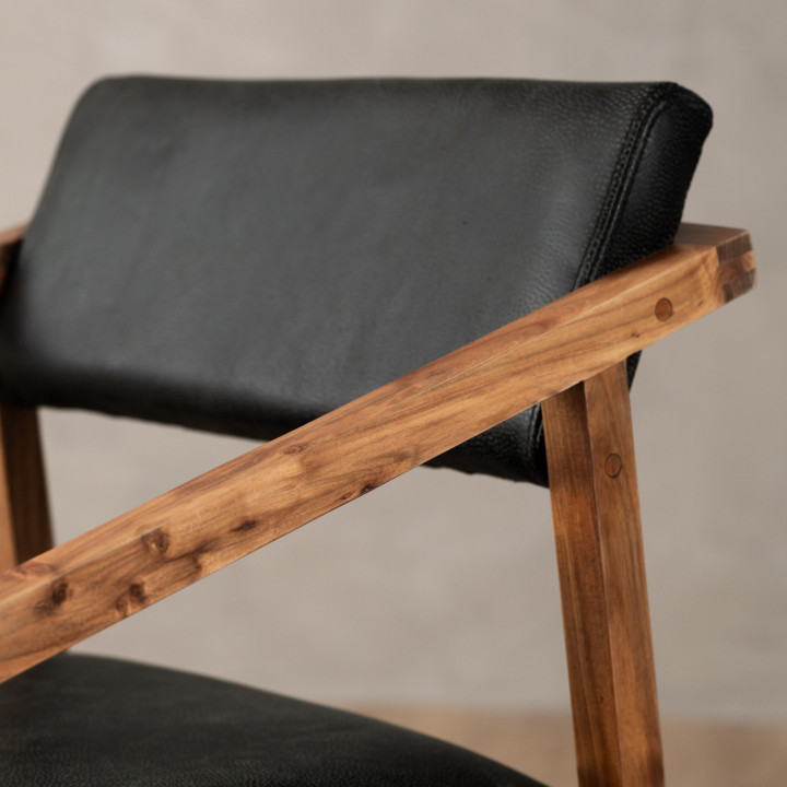 Jozi Leather Carver Chair - Blackwood - Midnight - 5