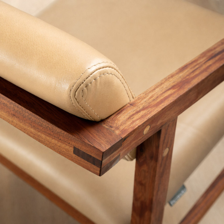 Jozi Leather Carver Chair - Blackwood - Desert - 4