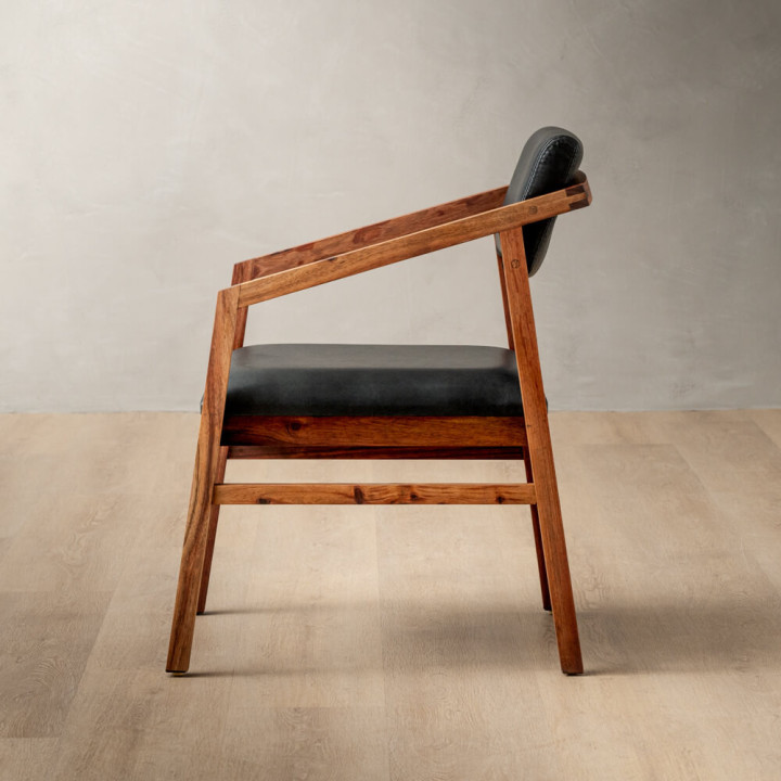 Jozi Leather Carver Chair - Blackwood - Black - 3