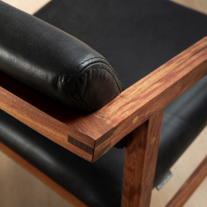Jozi Leather Carver Chair - Blackwood - Black - 5