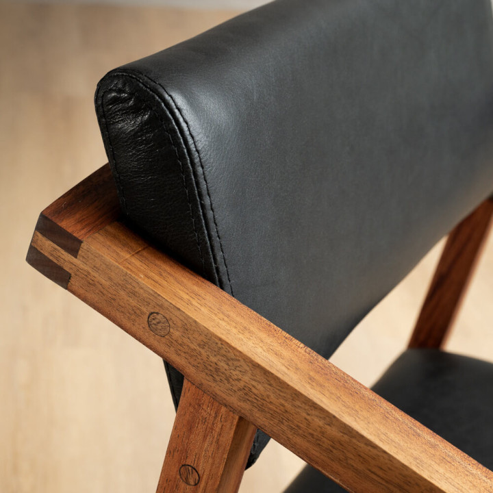 Jozi Leather Carver Chair - Blackwood - Black - 8