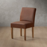 Chunky Leather Dining Chair - Blackwood - Curry - 1