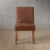 Chunky Leather Dining Chair - Blackwood - Curry - 2