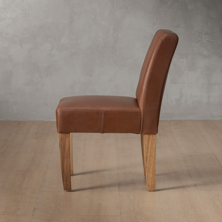 Chunky Leather Dining Chair - Blackwood - Curry - 3
