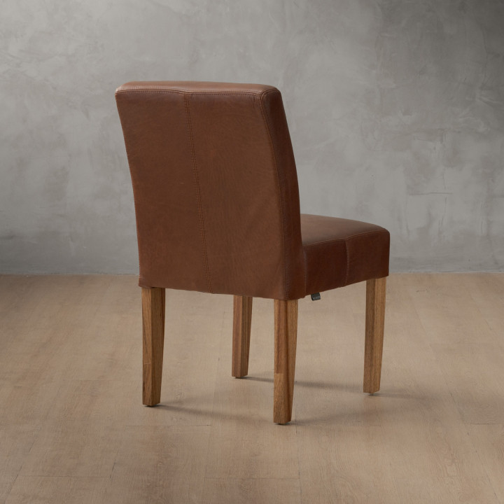 Chunky Leather Dining Chair - Blackwood - Curry - 4